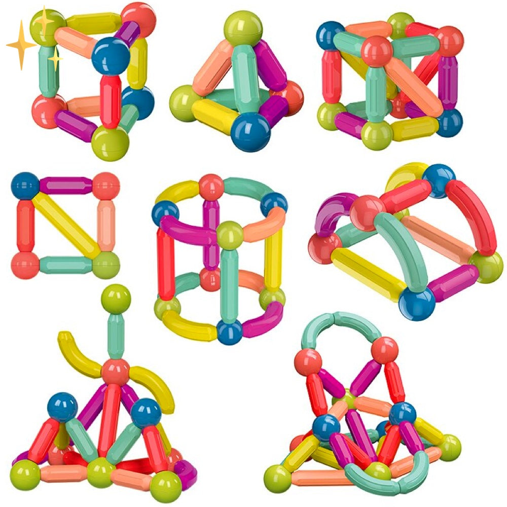 MAGNIBUILD - 64-delige Magnetische Bouwstenen voor Creatieve Kinderen