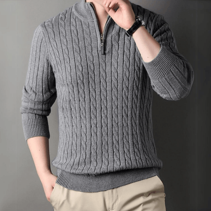 VIRAN - Wol Zip Knit Sweater voor heren