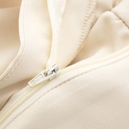 LIV - Elegante broek met ritssluiting aan de voorkant in beige