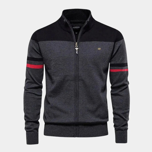 Herentrainingsjack met colourblock design en ritssluiting – DAREON - Glamorix