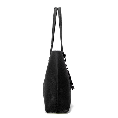 CAMILLE - Zwarte leren shopper met een elegante uitstraling