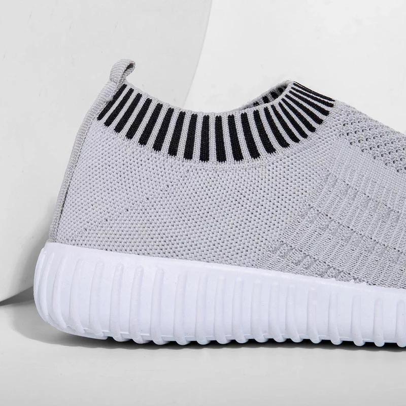 Modieuze ademende slip-on sneaker met sok-achtige pasvorm – NORINA - Glamorix