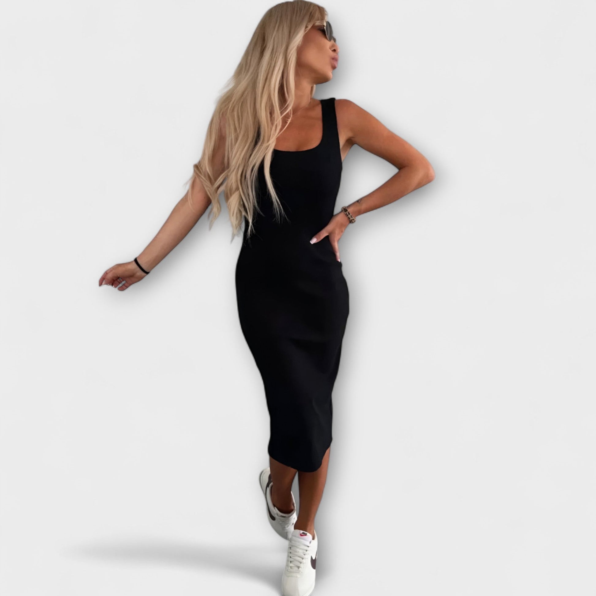 Elegante dames midi bodycon jurk met bijpassend jack – HERMELYN - Glamorix