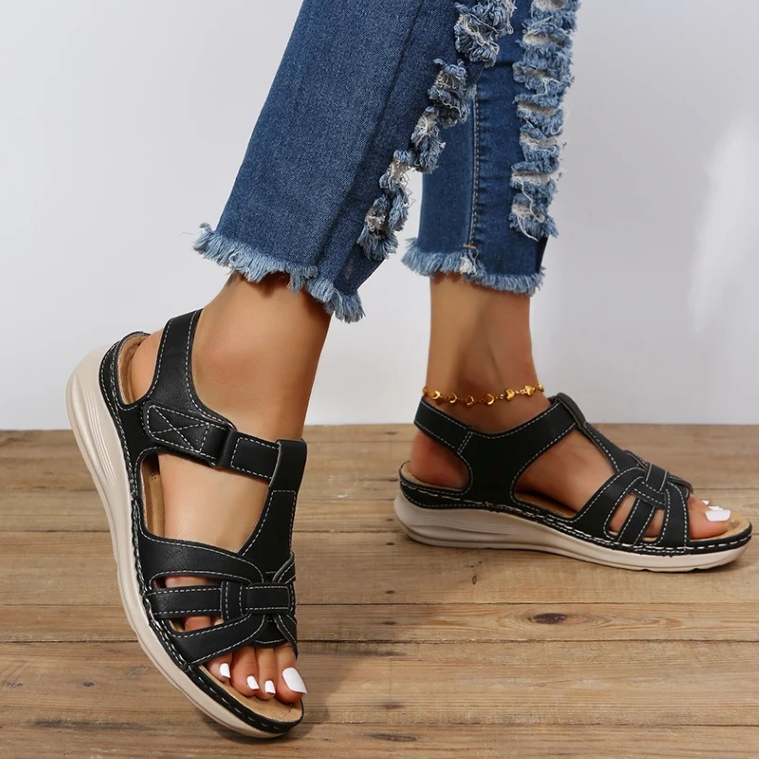 Elegante suède dames sandalen voor de zomer – Solenya SoftSteps - Glamorix