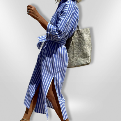 LYONNE – Gestreepte overhemdjurk met moderne snit en tijdloze klasse