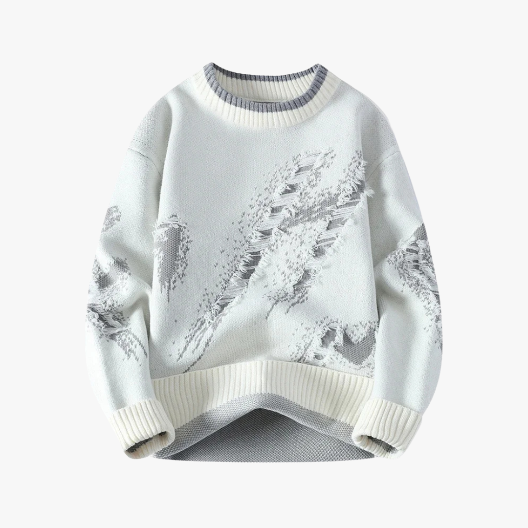 Gebreide trui met abstract patroon en moderne stijl – XERXES - Glamorix