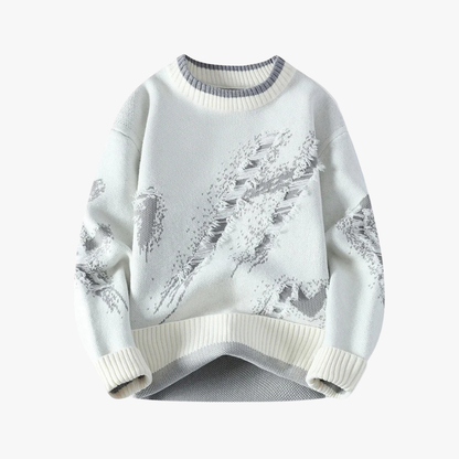 Gebreide trui met abstract patroon en moderne stijl – XERXES - Glamorix