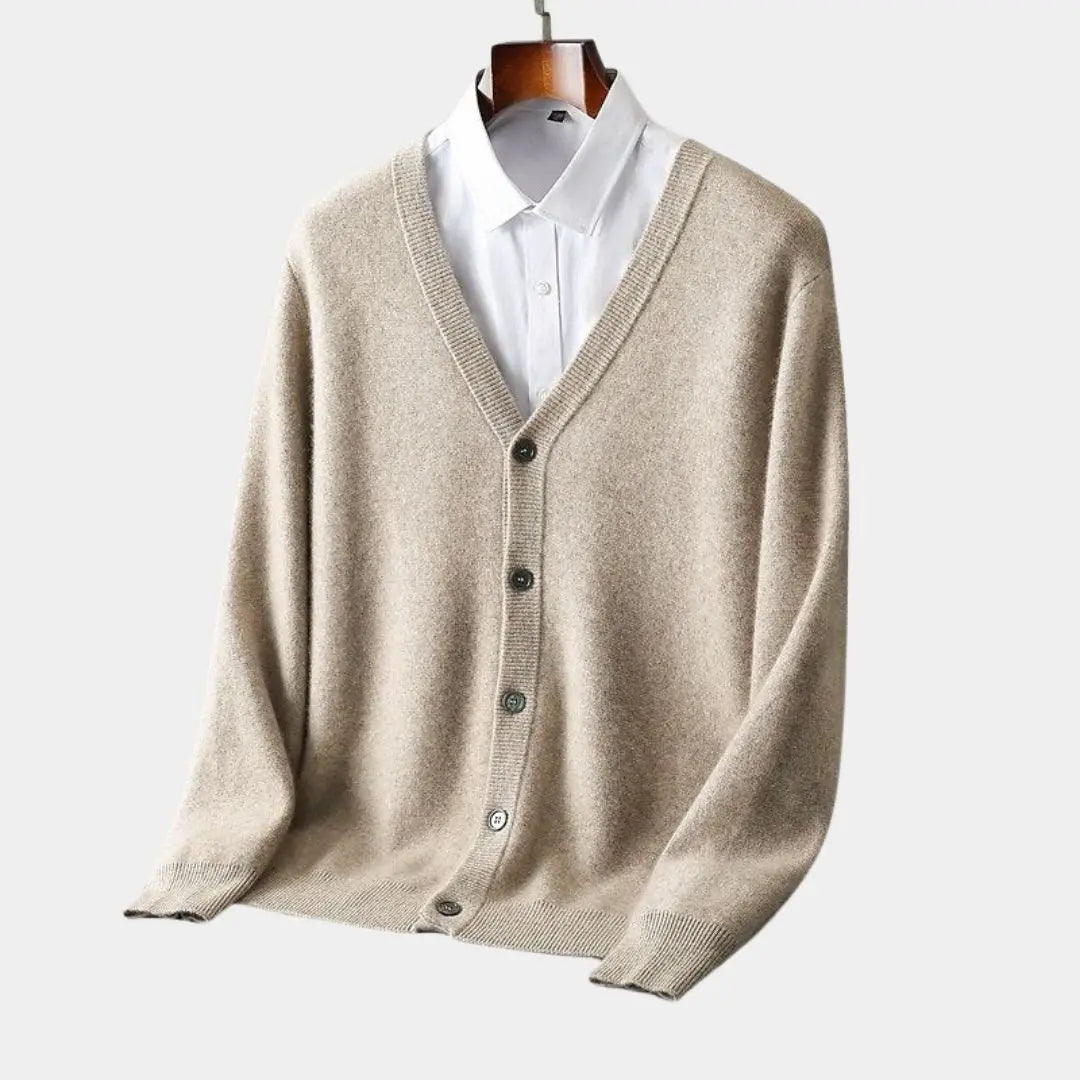Gebreid heren vest met knoopsluiting en klassieke fit – DOVAREN - Glamorix