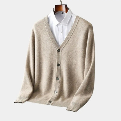 Gebreid heren vest met knoopsluiting en klassieke fit – DOVAREN - Glamorix