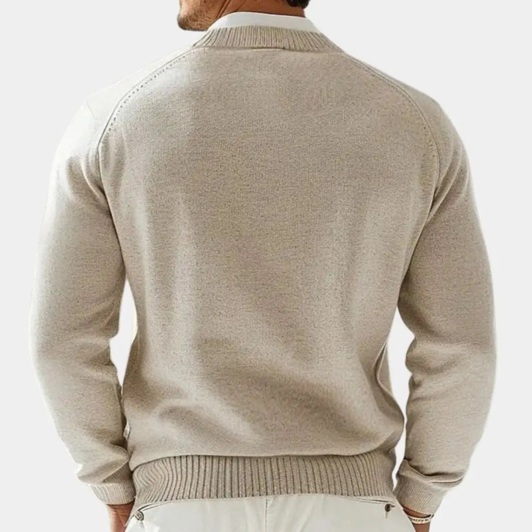 Gebreid heren vest met knoopsluiting en klassieke fit – DOVAREN - Glamorix