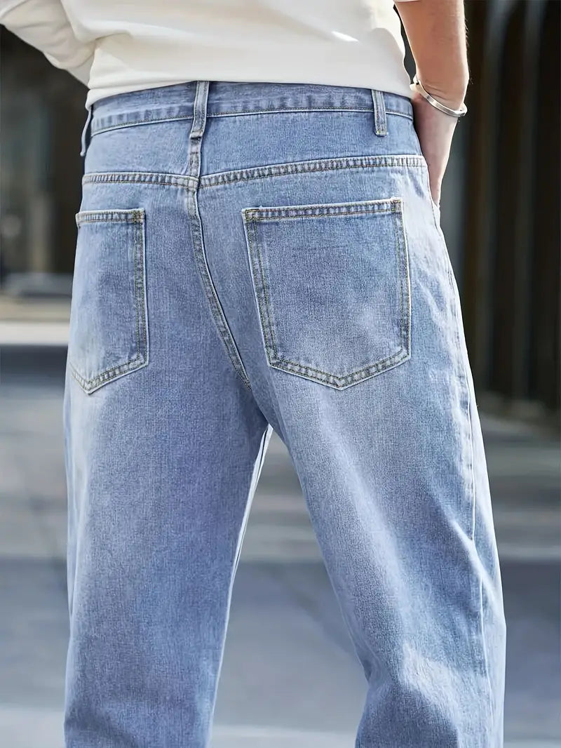 JAMES - Casual denim broek met rechte pijpen