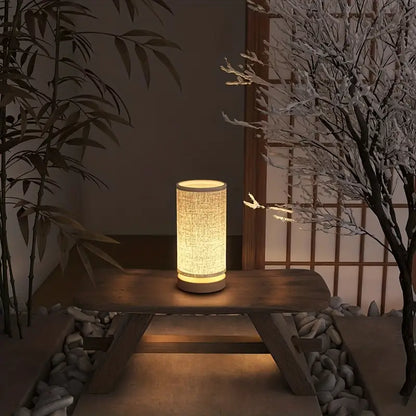 LinoaGlow Touch – Nachtlampje met linnenlook en warm LED-licht voor rust en sfeer in elke kamer