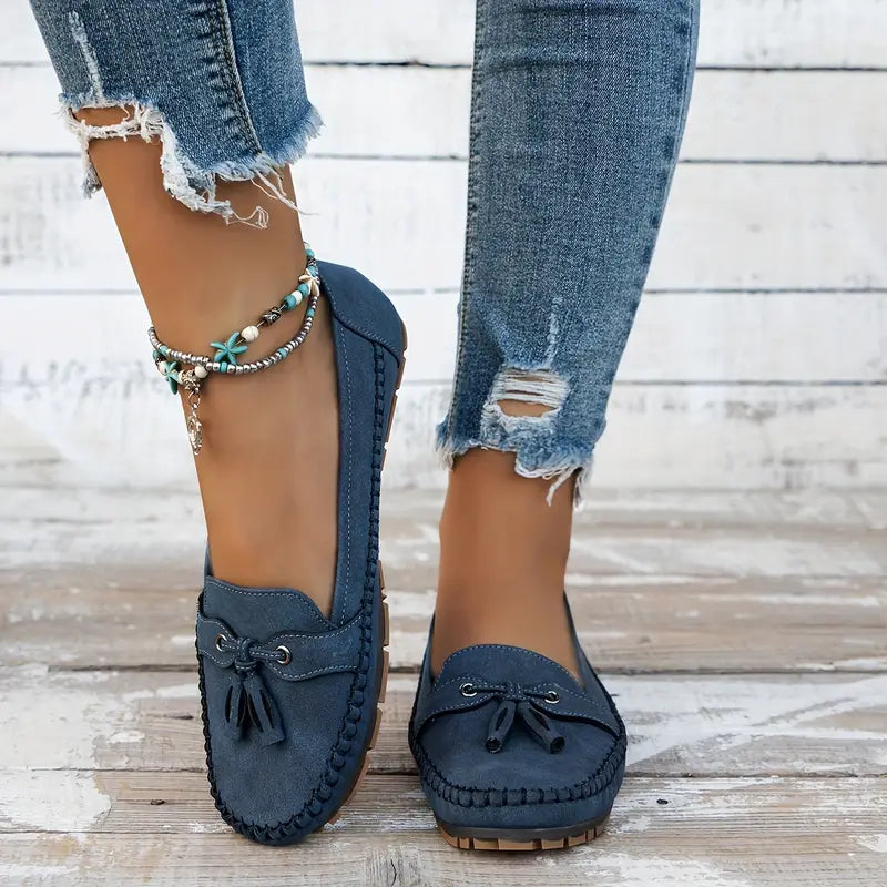 Stijlvolle dames loafers met strikdetail en flexibele zool – MAIA FLEX - Glamorix