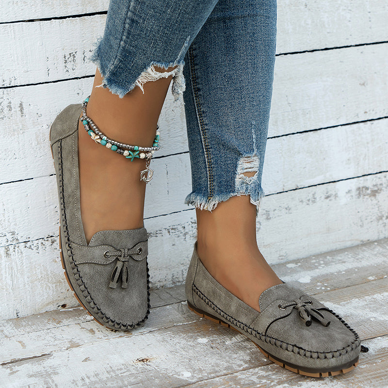 Stijlvolle dames loafers met strikdetail en flexibele zool – MAIA FLEX - Glamorix