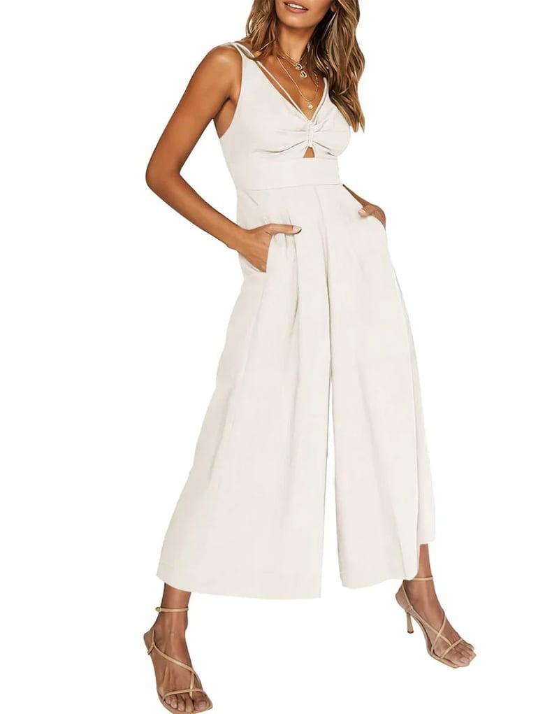 Mouwloze dames jumpsuit met wijde pijpen en elegante snit – SEREIA FLOW - Glamorix