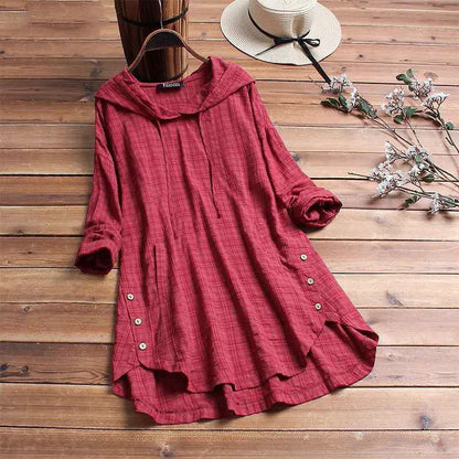ARLINA – Linnen-katoenen damesblouse met luchtige pasvorm en natuurlijke elegantie