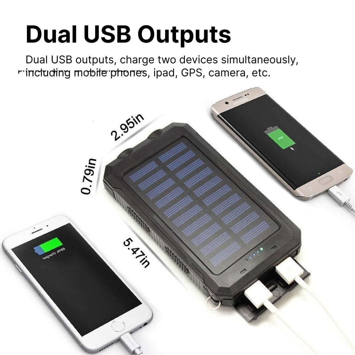 Zonne-energie powerbank met 500.000 mAh en dubbele USB – SOLIX SURVIVOR - Glamorix