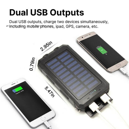 Zonne-energie powerbank met 500.000 mAh en dubbele USB – SOLIX SURVIVOR - Glamorix