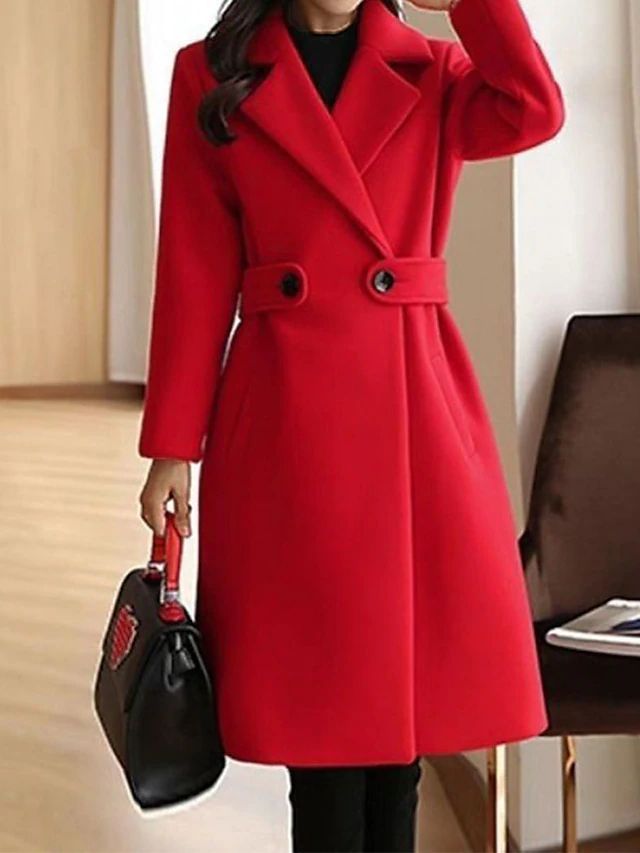 ELEGANZA - Luxe Damesmantel met Riem in Trenchcoat Stijl