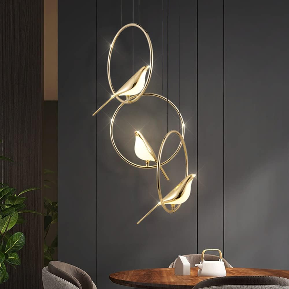 AVIANNA – Creatieve LED hanglamp in de vorm van vogels met ringen