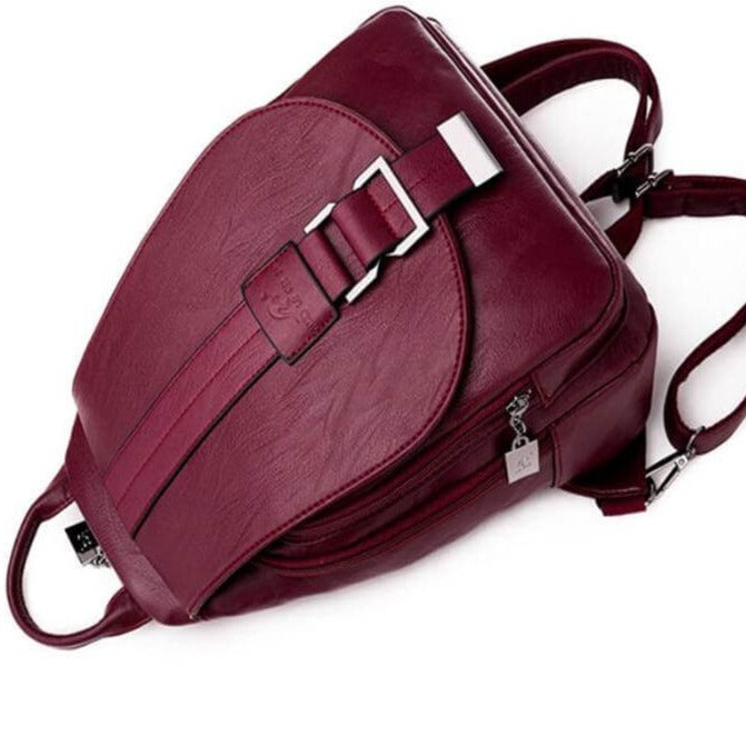 Elegante leren damesrugzak met minimalistisch design en slimme indeling – MAELYA LuxePack - Glamorix