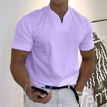 Aladar | Heren Slim Casual T-shirt - Korte Mouw, Businesswear - Glamorix