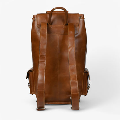 Luxe gelooide leren rugzak voor dagelijks gebruik – Valmoré Heritage - Glamorix