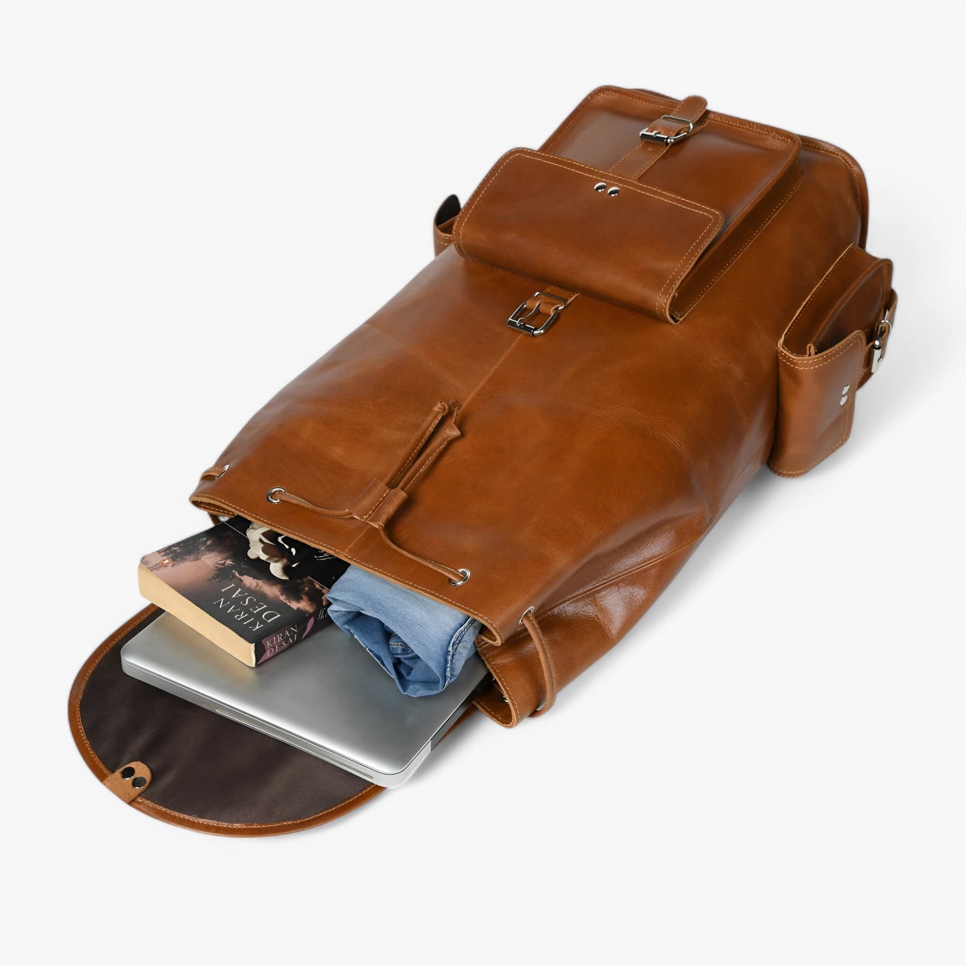 Luxe gelooide leren rugzak voor dagelijks gebruik – Valmoré Heritage - Glamorix