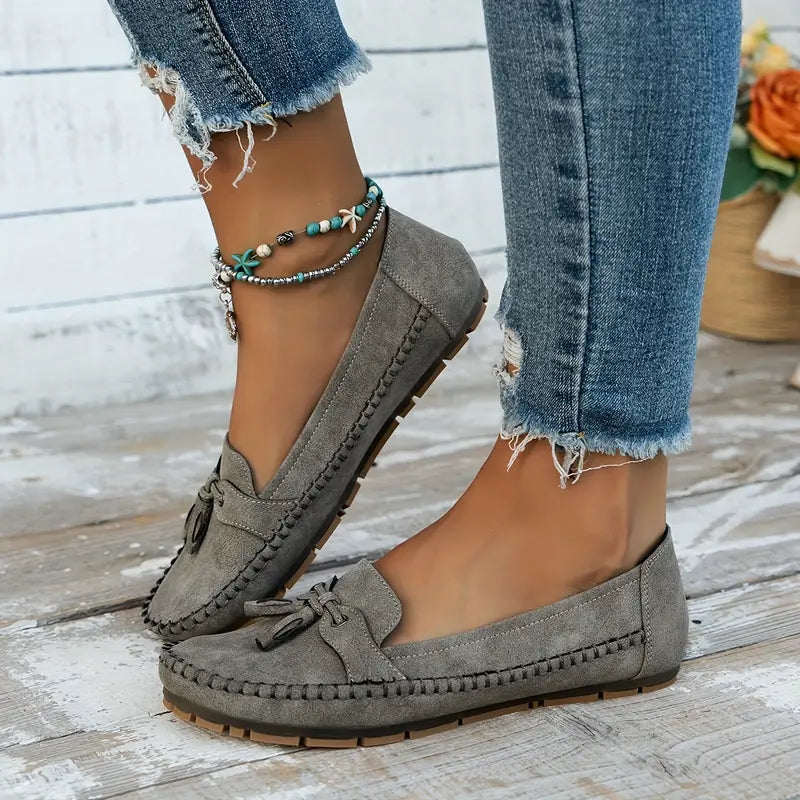 Stijlvolle dames loafers met strikdetail en flexibele zool – MAIA FLEX - Glamorix
