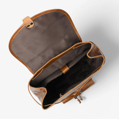 Luxe gelooide leren rugzak voor dagelijks gebruik – Valmoré Heritage - Glamorix