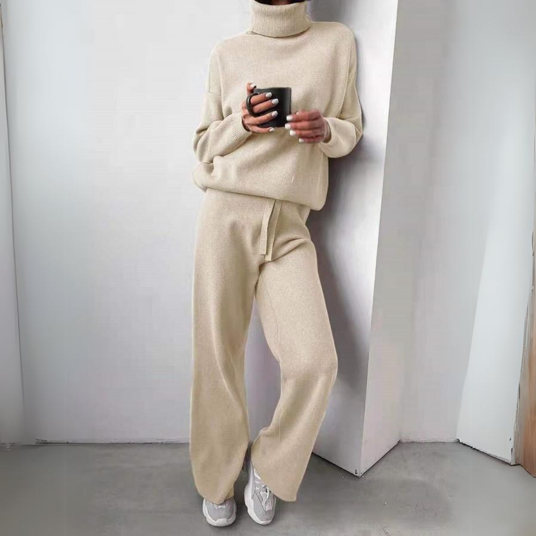 CARMEL - Elegante tweedelige set met coltrui en lange broek