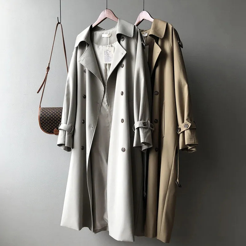 ISABELLA - Oversized trenchcoat met dubbele knoopsluiting en lange relaxte pasvorm voor dames