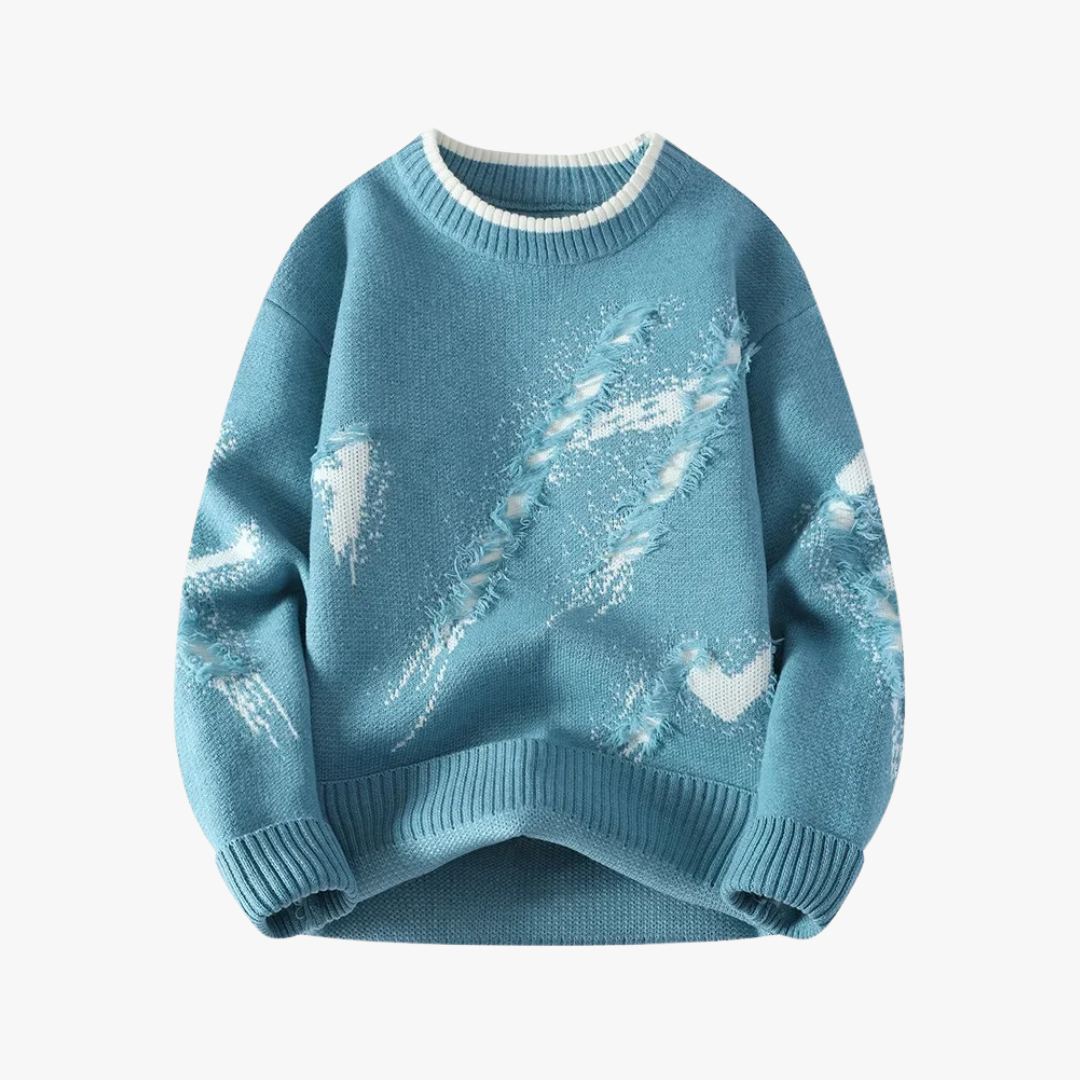 Gebreide trui met abstract patroon en moderne stijl – XERXES - Glamorix