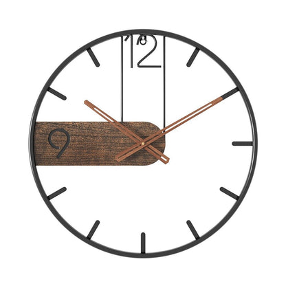Moderne wandklok met walnoothout en stalen accenten – TEMPRO WalnutSteel - Glamorix