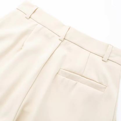 LIV - Elegante broek met ritssluiting aan de voorkant in beige