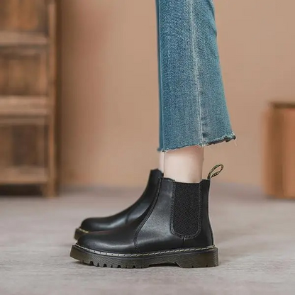 FREYA - Leren dames Chelsea boots met treklus en gripzool