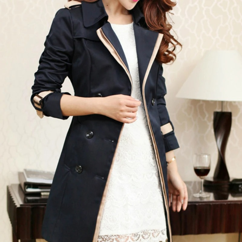 AMELIA - Stijlvolle slim fit trenchcoat met dubbele knoopsluiting voor dames