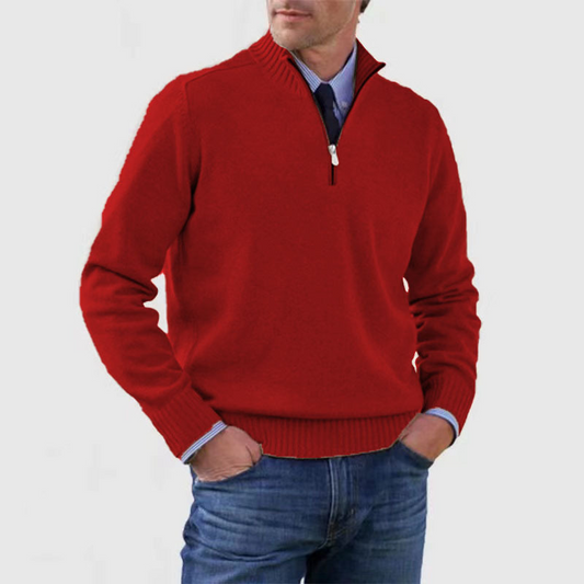 Lilon - Nonchalante herensweater met halve rits - Glamorix