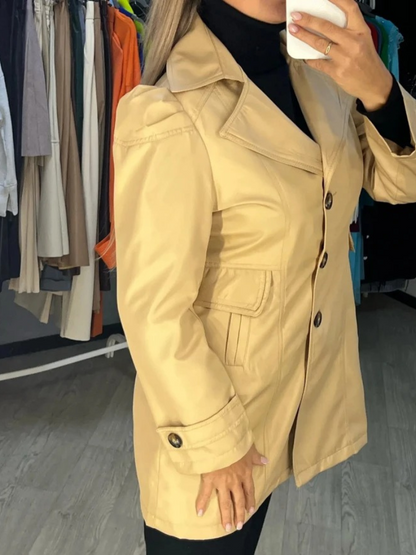 LEONA - Korte getailleerde trenchcoat met enkele knoopsluiting voor dames