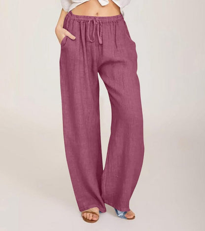 Luchtige damesbroek met hoge taille en rechte pijpen – LIVANA AIRFLOW - Glamorix