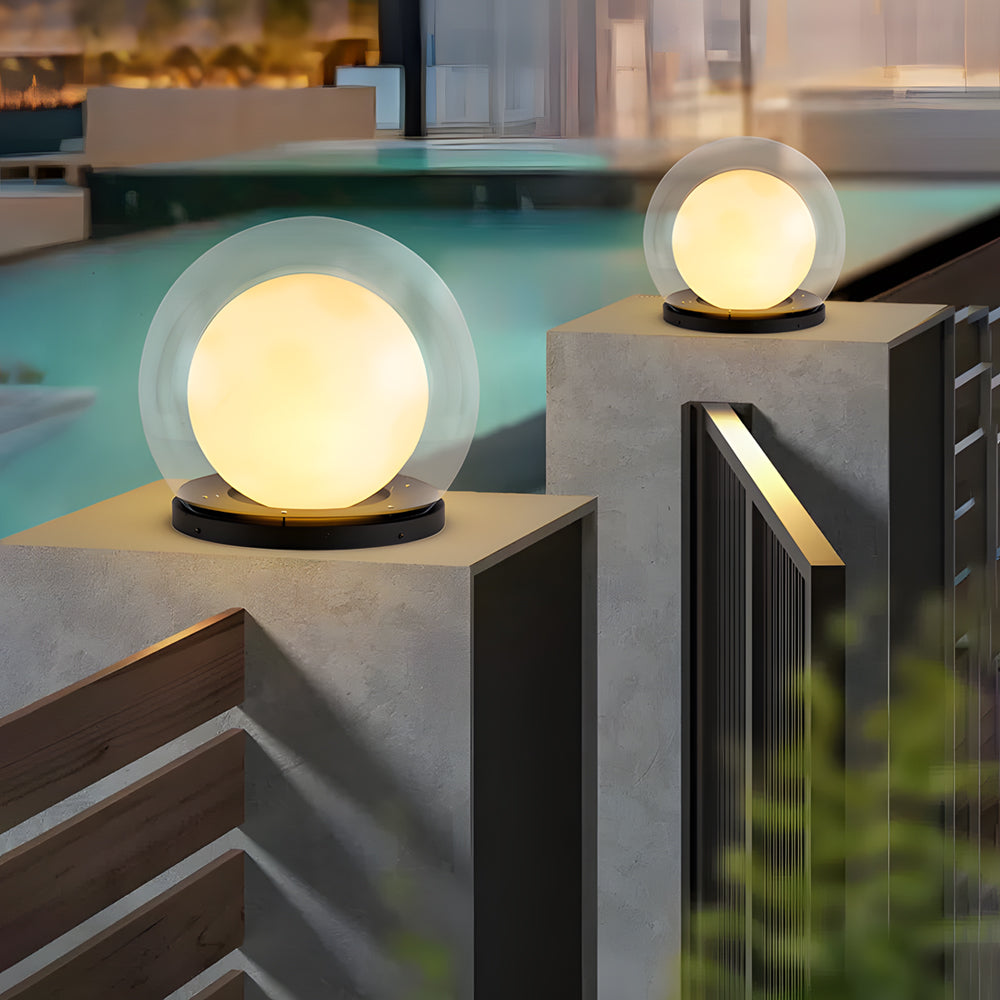 Moderne solar tuinlamp met dubbele maanlichtlaag – LUNARIA SOLAR PILLAR - Glamorix