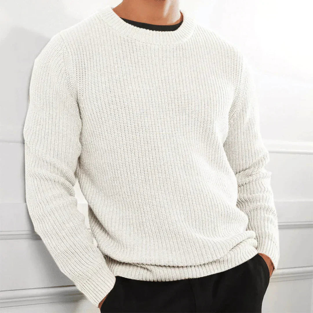 MAURICE - Klassieke gebreide crewneck sweater voor heren