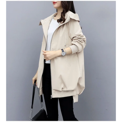 SIENNA - Casual trenchcoat met trekkoord, capuchon en oversized pasvorm voor dames