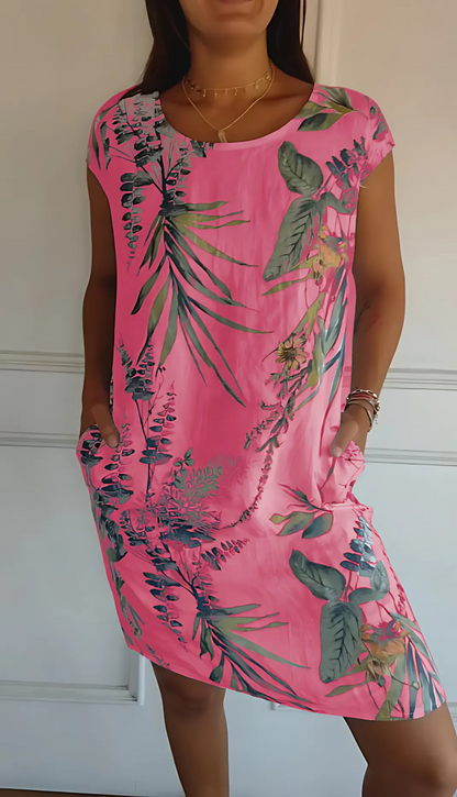 LUNARA – Comfortabele damesjurk met ronde hals en moeiteloze elegantie