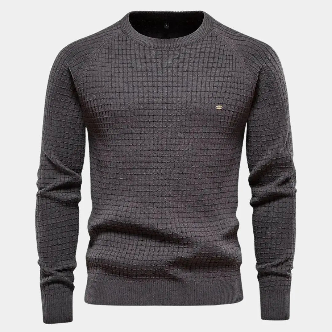 Gestructureerde heren trui met ronde hals – TAVIOR - Glamorix