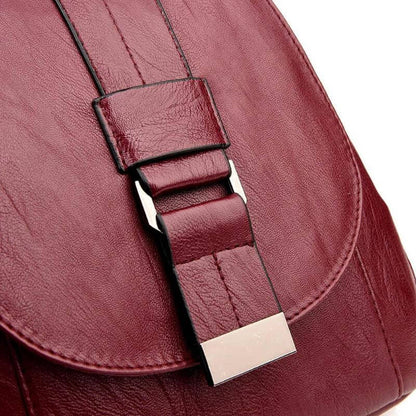Elegante leren damesrugzak met minimalistisch design en slimme indeling – MAELYA LuxePack - Glamorix