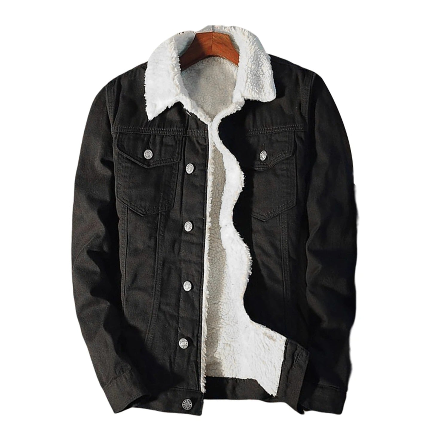 BROOKS - Denimjas met sherpa voering voor heren
