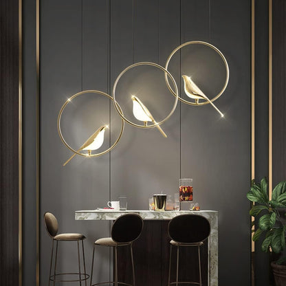 AVIANNA – Creatieve LED hanglamp in de vorm van vogels met ringen