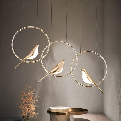 AVIANNA – Creatieve LED hanglamp in de vorm van vogels met ringen