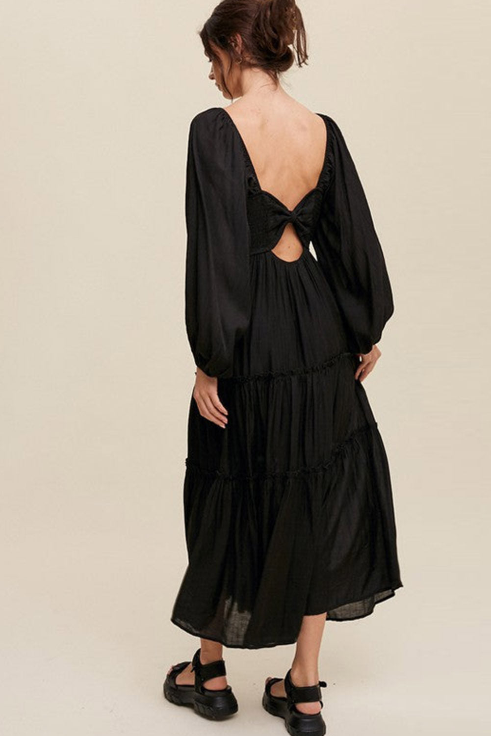 Elegante Maxi Jurk met V Hals en Strikdetail voor Avondgelegenheden – ISABELLA GLAM - Glamorix
